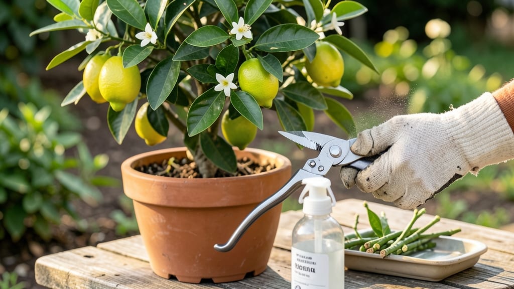 Pruning Lemon Trees in Pots: Spring and Fall Technique for Healthy Canopy Growth
