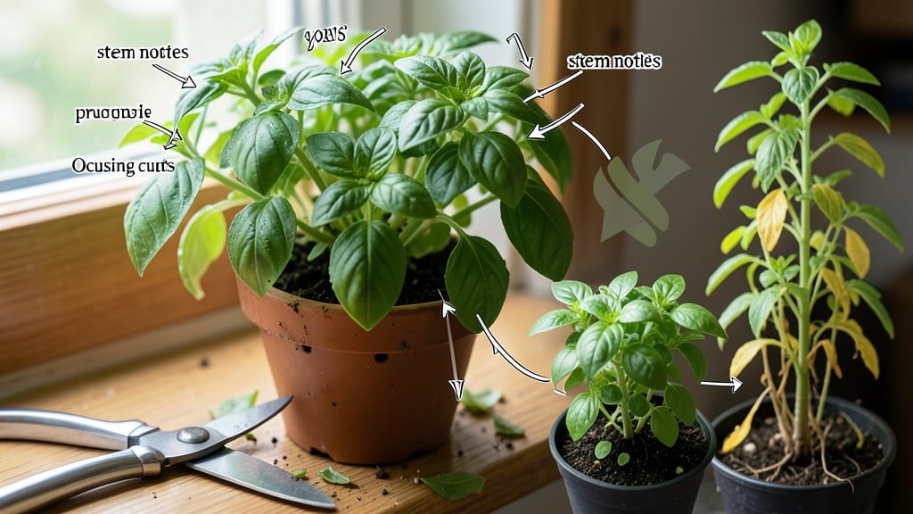 Pruning Basil Recipe: Step-by-Step Diagram for Bushier Growth